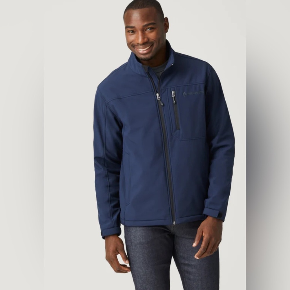 Free Country Men’s Softshell Jacket - Size L - Water Resistant - Navy Blue